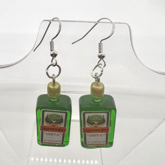 Jagermeister Earrings - Alcohol Bottle Earrings - Party Earrings - Bartender - Picture 6 of 9